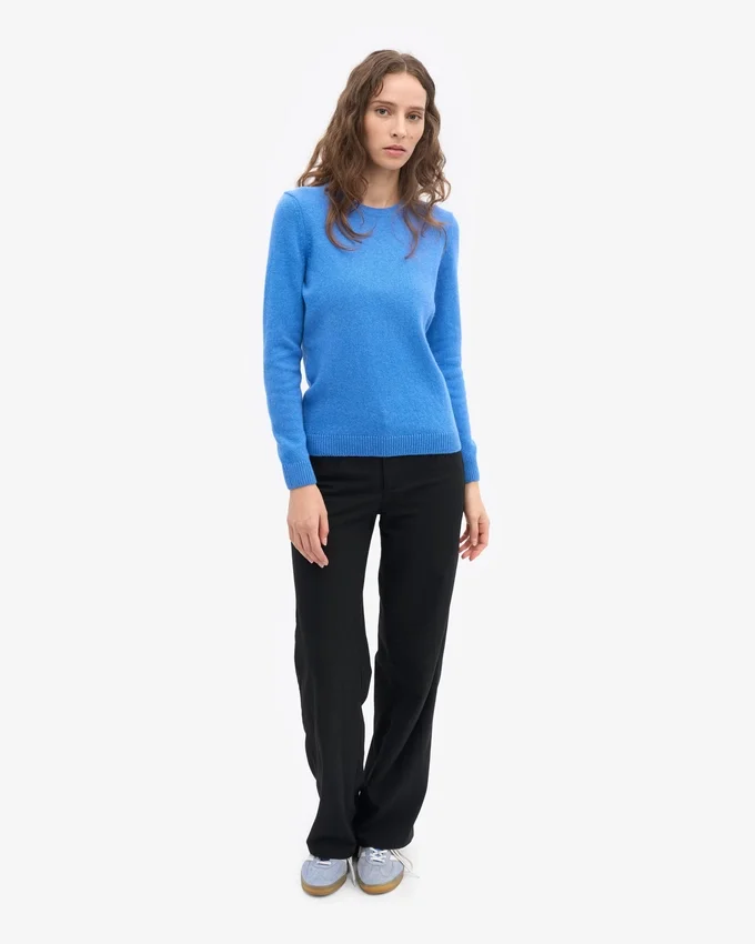 Calcetines clásicos de lana merina para mujer - Azul Pacífico