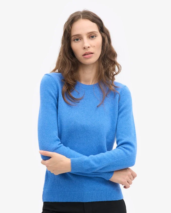 Calcetines clásicos de lana merina para mujer - Azul Pacífico