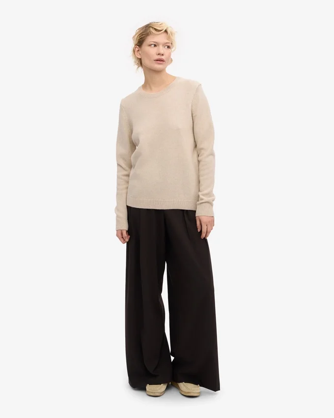 Calcetines clásicos de lana merina para mujer - Blanco marfil