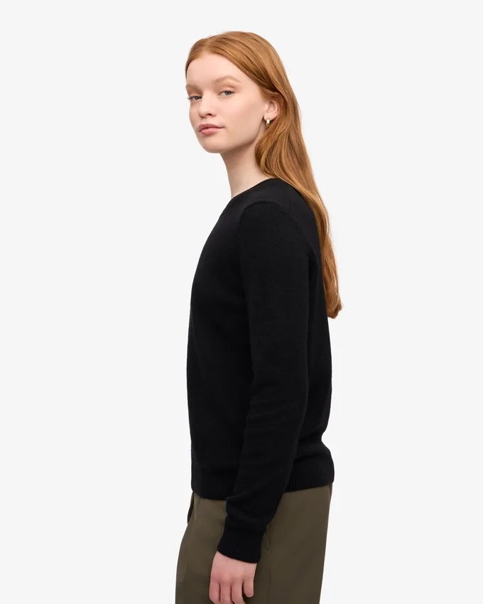 Calcetines clásicos de lana merina para mujer - Negro intenso