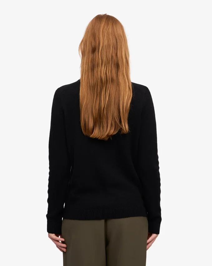 Calcetines clásicos de lana merina para mujer - Negro intenso