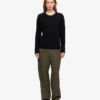 Calcetines clásicos de lana merina para mujer - Negro intenso