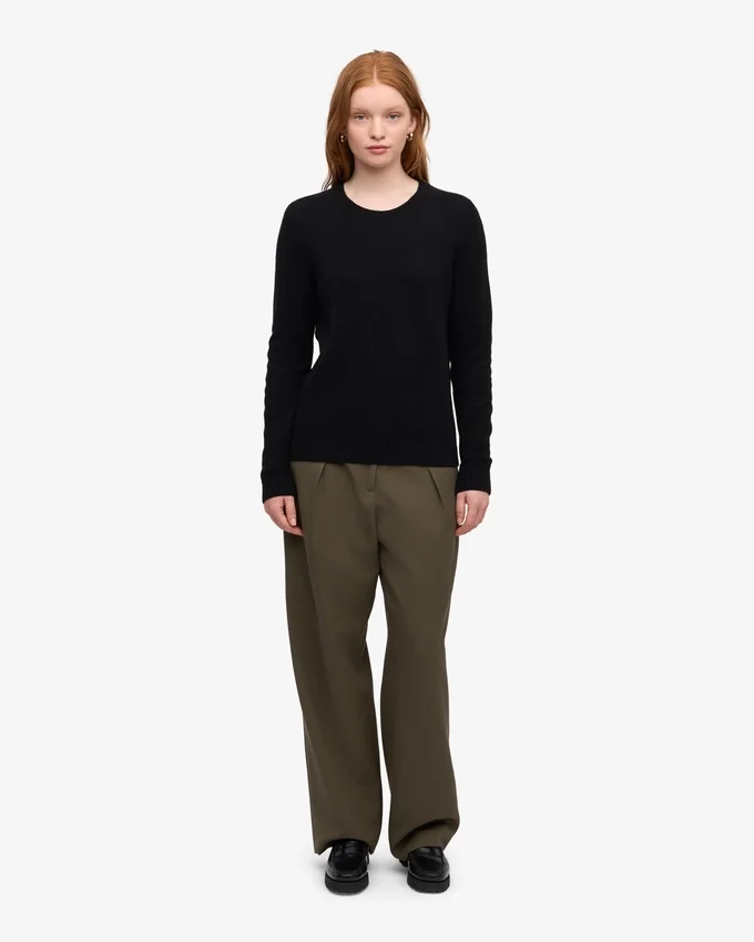 Calcetines clásicos de lana merina para mujer - Negro intenso