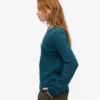Calcetines clásicos de lana merina para mujer - Verde océano