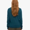 Calcetines clásicos de lana merina para mujer - Verde océano