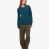 Calcetines clásicos de lana merina para mujer - Verde océano