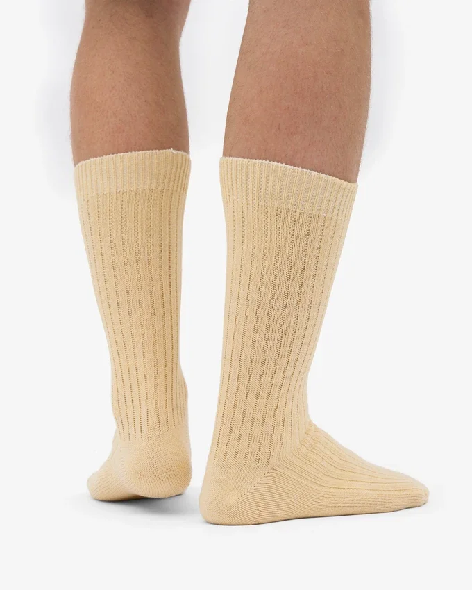 Calcetines de mezcla de lana merina - Amarillo suave