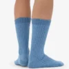 Calcetines de mezcla de lana merina - Azul mar