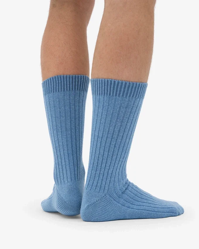 Calcetines de mezcla de lana merina - Azul mar