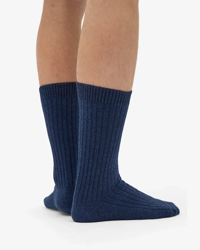 Calcetines de mezcla de lana merina - Azul marino