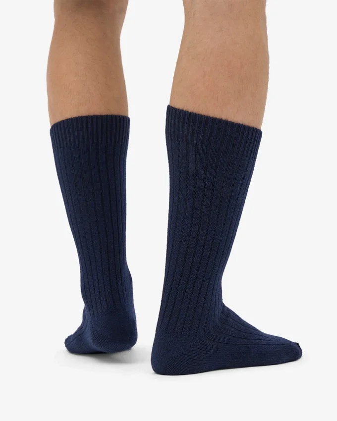 Calcetines de mezcla de lana merina - Azul marino
