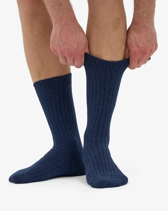 Calcetines de mezcla de lana merina - Azul marino