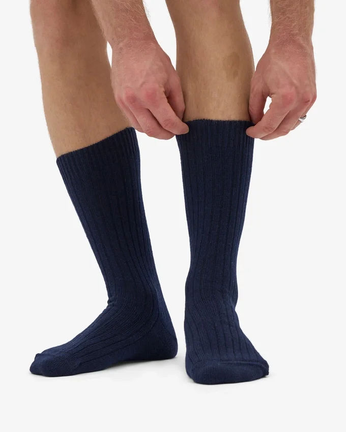 Calcetines de mezcla de lana merina - Azul marino