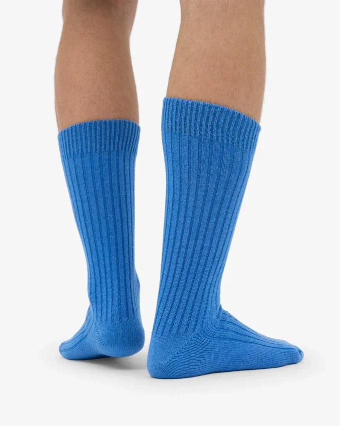 Calcetines de mezcla de lana merina - Azul Pacífico