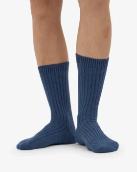 Calcetines de mezcla de lana merina – Azul petróleo