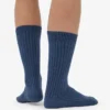 Calcetines de mezcla de lana merina - Azul petróleo