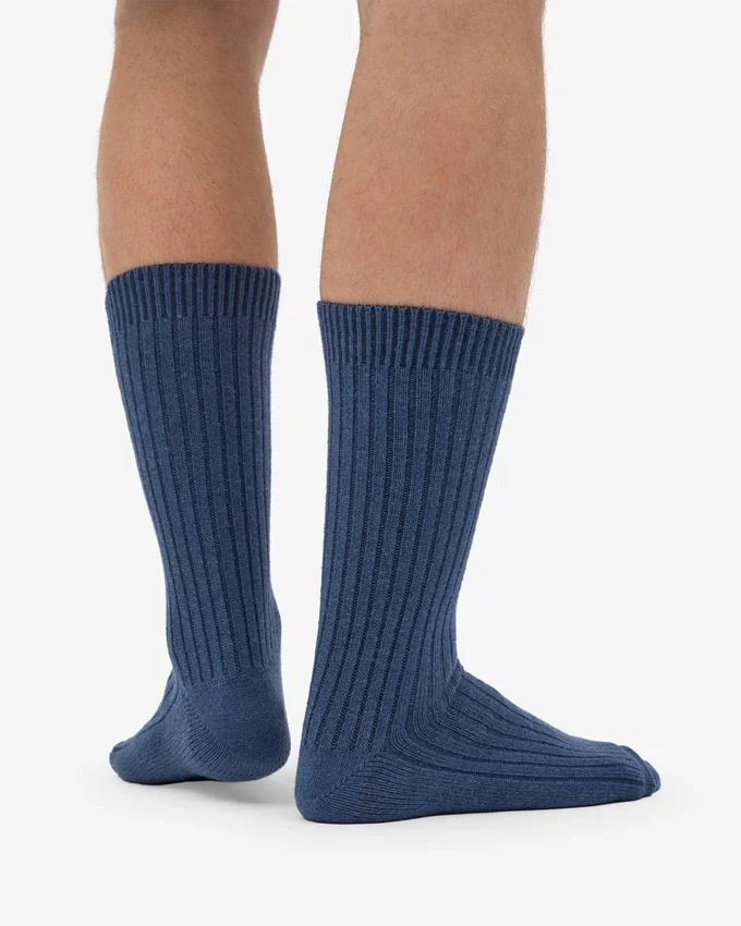 Calcetines de mezcla de lana merina - Azul petróleo