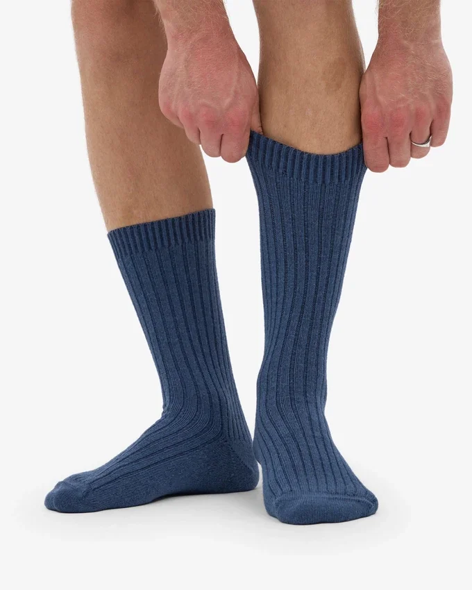 Calcetines de mezcla de lana merina - Azul petróleo