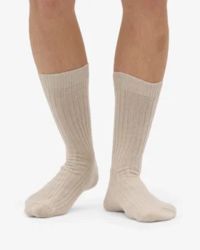 Calcetines de mezcla de lana merina – Blanco marfil