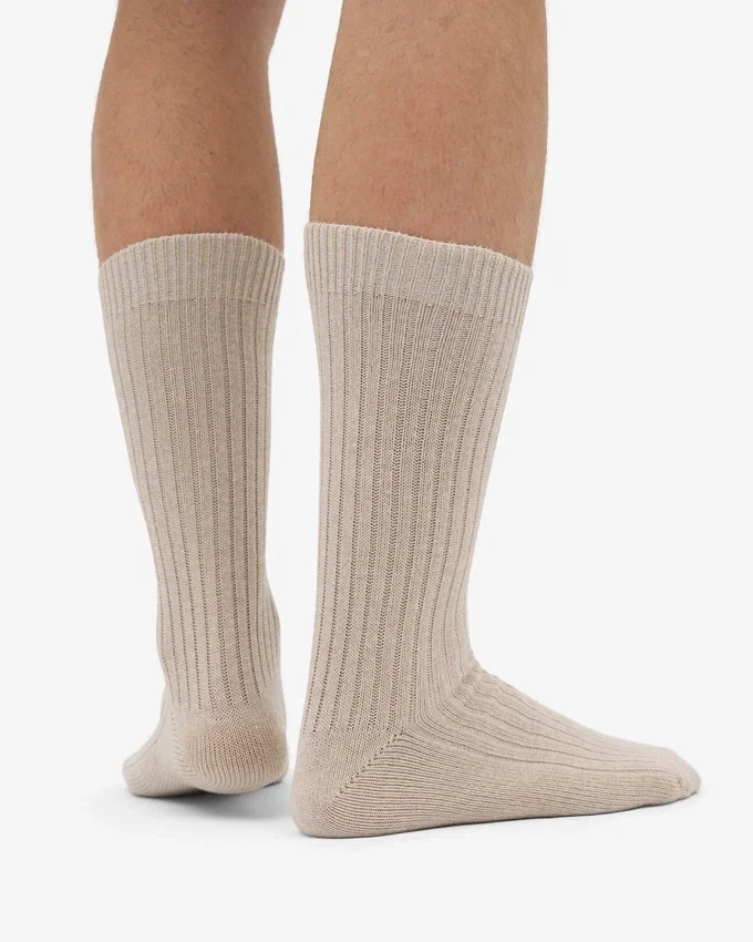 Calcetines de mezcla de lana merina - Blanco marfil