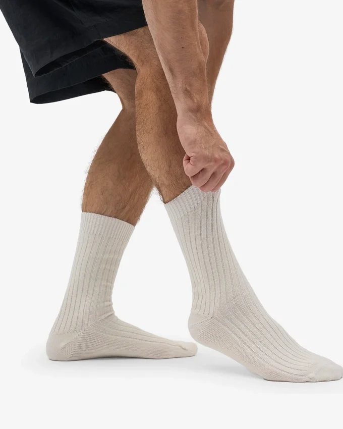 Calcetines de mezcla de lana merina - Blanco óptico
