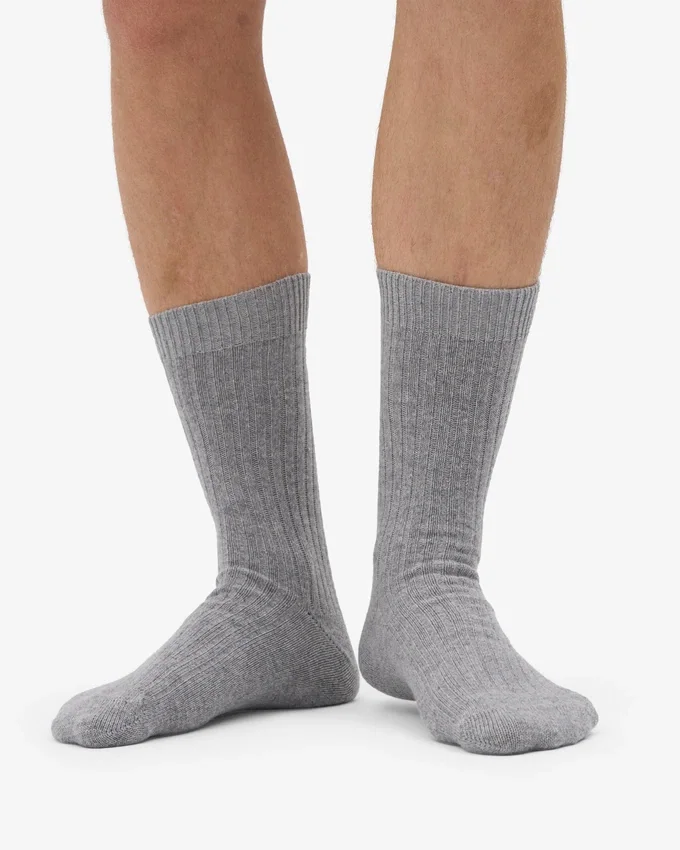 Calcetines de mezcla de lana merina - Gris jaspeado
