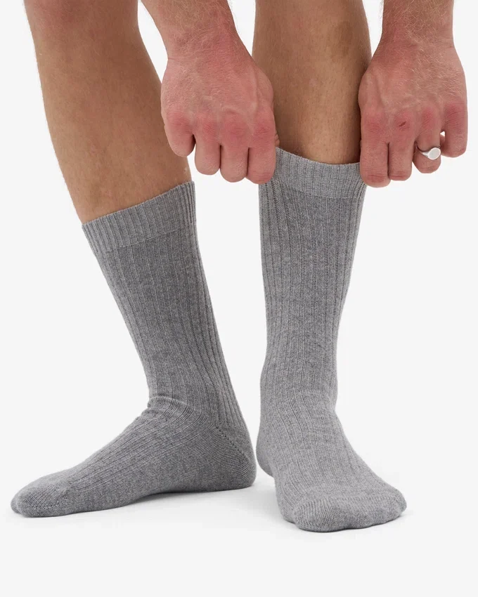Calcetines de mezcla de lana merina - Gris jaspeado