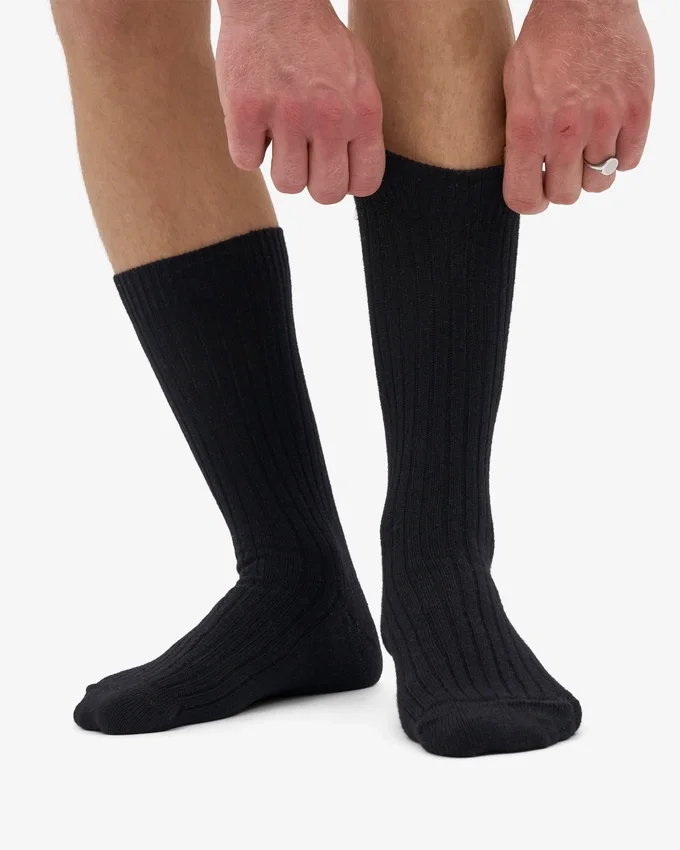 Calcetines de mezcla de lana merina - Negro intenso