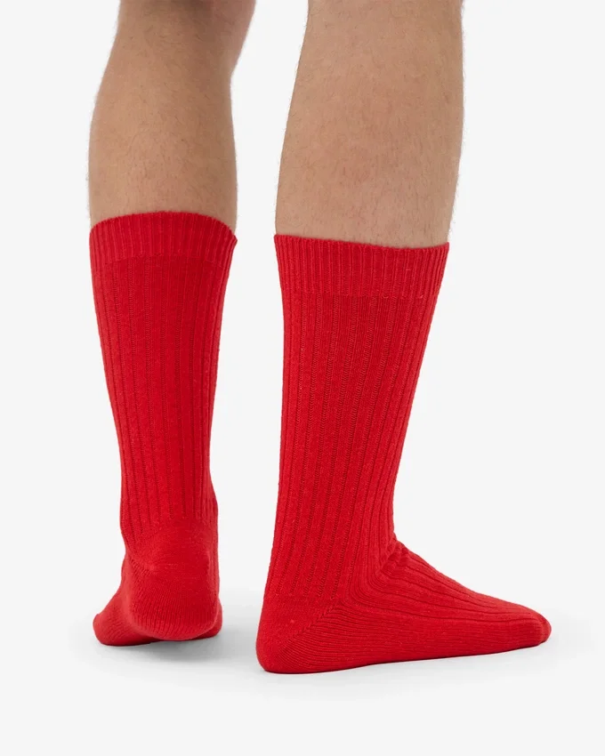 Calcetines de mezcla de lana merina - Rojo mandarina
