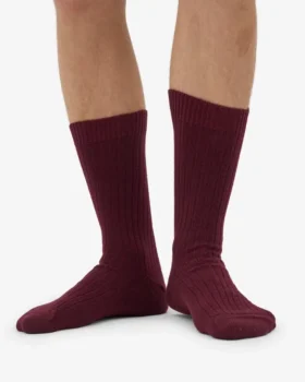 Calcetines de mezcla de lana merina – Rojo sangre