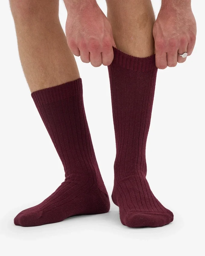 Calcetines de mezcla de lana merina - Rojo sangre