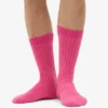 Calcetines de mezcla de lana merina - Rosa chicle