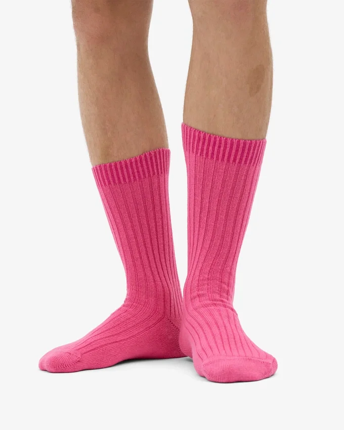 Calcetines de mezcla de lana merina - Rosa chicle
