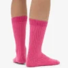 Calcetines de mezcla de lana merina - Rosa chicle