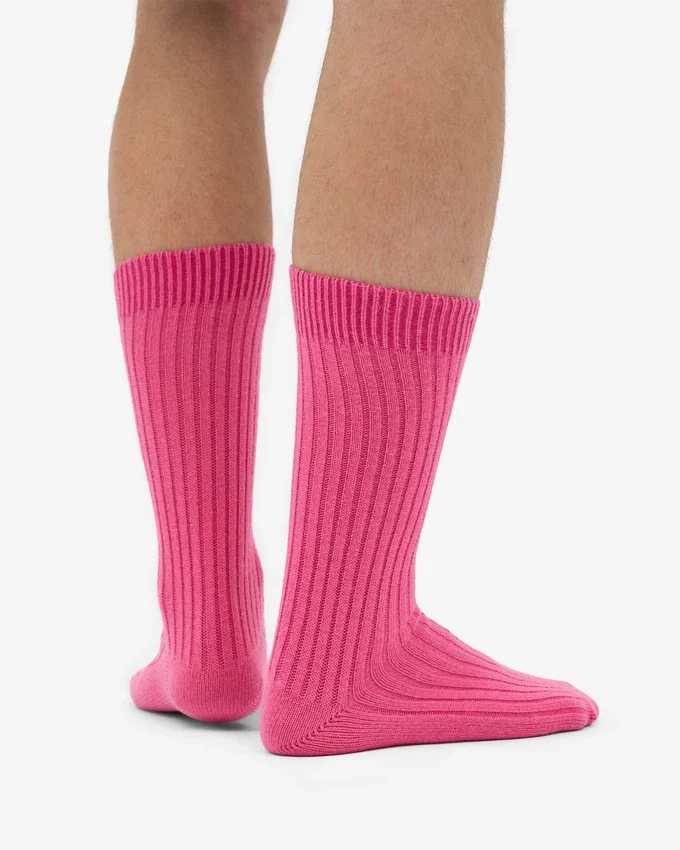 Calcetines de mezcla de lana merina - Rosa chicle
