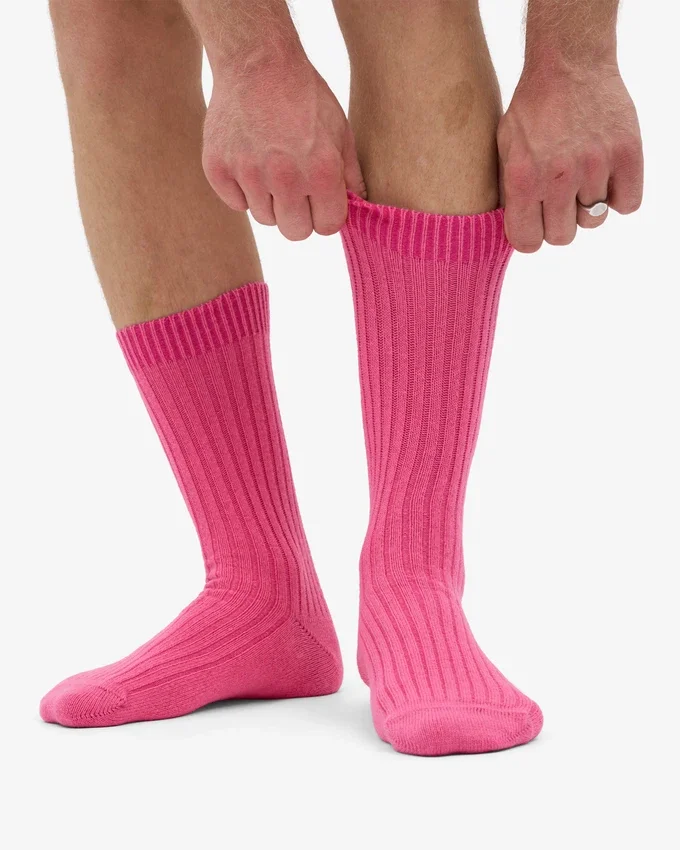 Calcetines de mezcla de lana merina - Rosa chicle