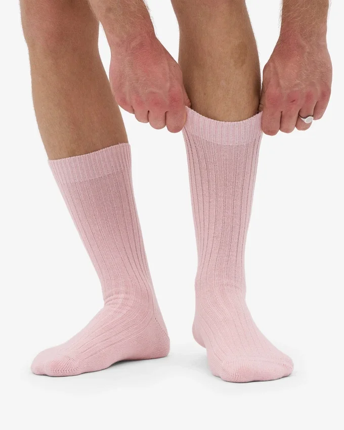 Calcetines de mezcla de lana merina - Rosa descolorido