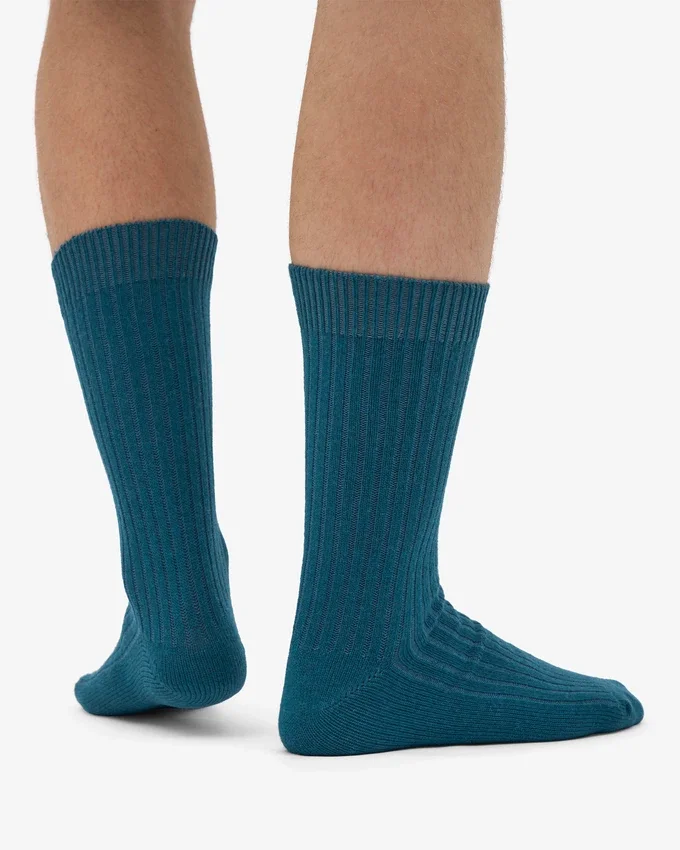 Calcetines de mezcla de lana merina - Verde océano