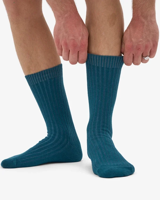 Calcetines de mezcla de lana merina - Verde océano