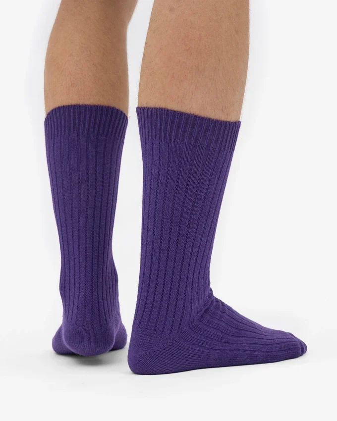 Calcetines de mezcla de lana merina - Violeta ultra
