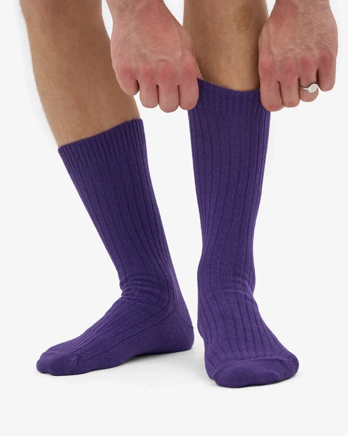 Calcetines de mezcla de lana merina - Violeta ultra