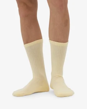 Calcetines deportivos de algodón orgánico – Amarillo suave