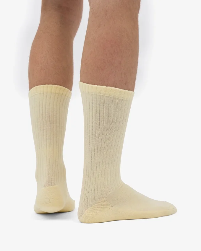 Calcetines deportivos de algodón orgánico - Amarillo suave