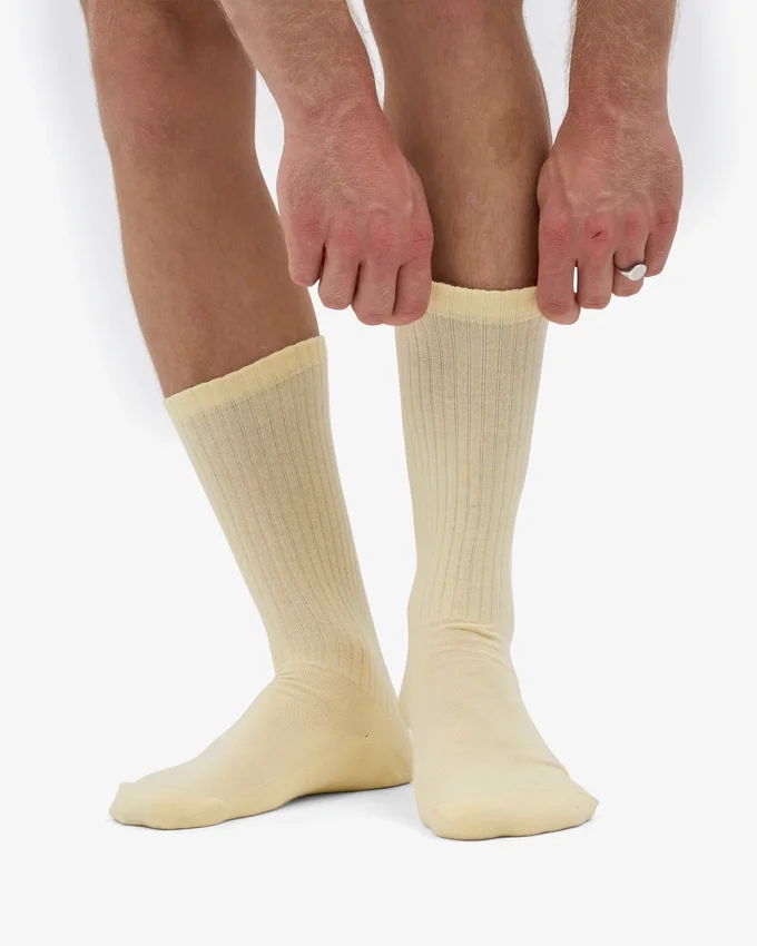 Calcetines deportivos de algodón orgánico - Amarillo suave