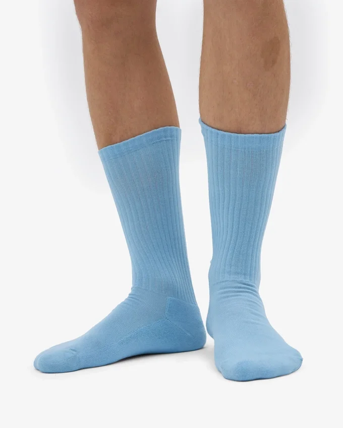 Calcetines deportivos de algodón orgánico - Azul mar