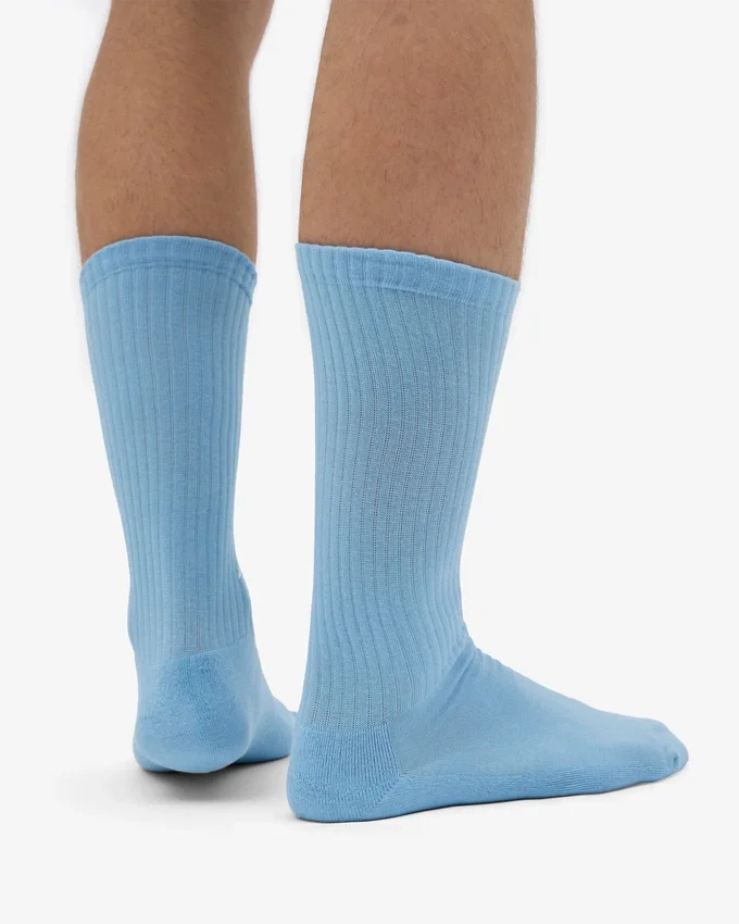 Calcetines deportivos de algodón orgánico - Azul mar
