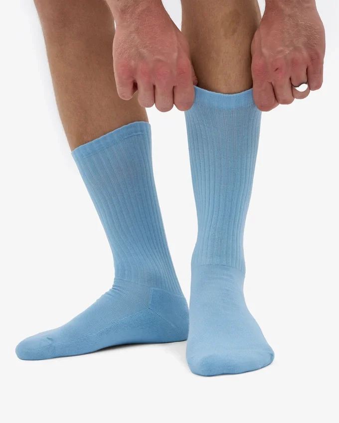 Calcetines deportivos de algodón orgánico - Azul mar