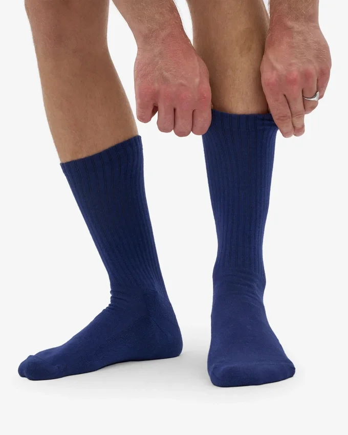 Calcetines deportivos de algodón orgánico - Azul marino