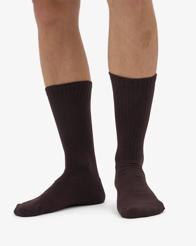 Calcetines deportivos de algodón orgánico - Marrón café