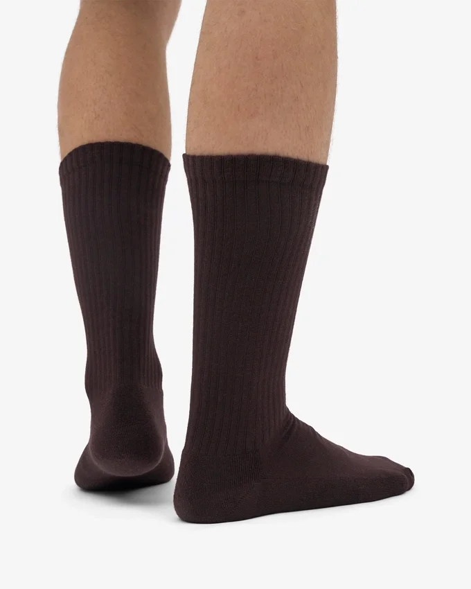 Calcetines deportivos de algodón orgánico - Marrón café